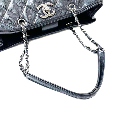 シャネル CHANEL キャビアスキン マトラッセ チェーントート 2015年 トートバッグ カーフ ブラック WS1900