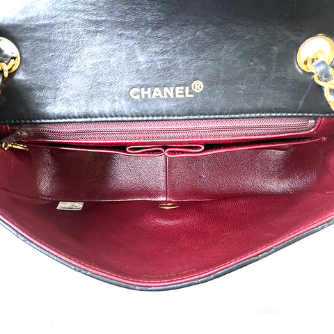 シャネル CHANEL フルフラップ マトラッセ 1991-1994年 ショルダーバッグ VINTAGE 中古 定番 ラムスキン ブラック WS1923