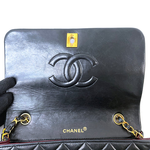 シャネル CHANEL フルフラップ マトラッセ 1991-1994年 ショルダーバッグ VINTAGE 中古 定番 ラムスキン ブラック WS1923