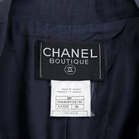 Chanel Coco Button Jacket Navy WS1956