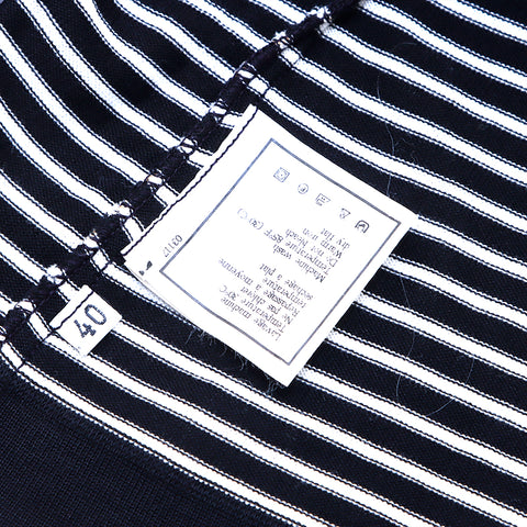 Chanel Apparel Border Size 401950 Short Sleeve T-shirt Cotton Black x White WS2022