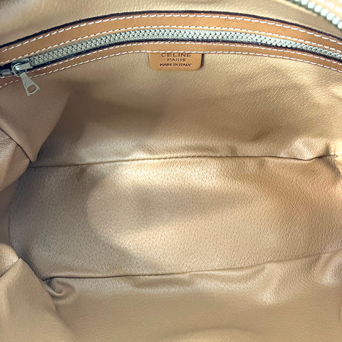 セリーヌ CELINE マカダム ハンドバッグ VINTAGE 中古 定番 PVC ブラウン WS2047