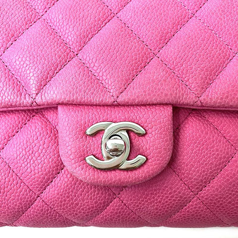 シャネル CHANEL ソフトキャビアスキン ターンロック シングルチェーン 2014年 ショルダーバッグ VINTAGE 中古 定番 レザー ピンク WS2050