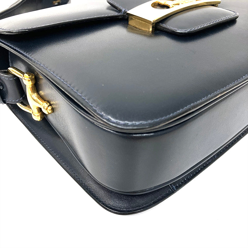 CELINE Shoulder Bag VINTAGE Used Classic Lambskin Black