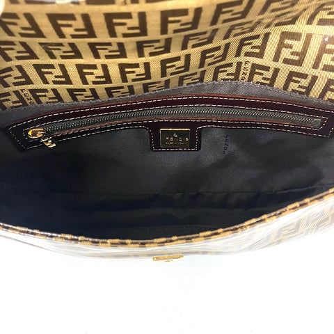 フェンディ FENDI ズッキーノ ショルダーバッグ VINTAGE 中古 定番 PVC ブラウン WS2073