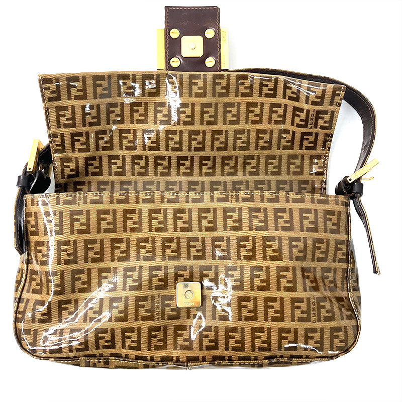 フェンディ★レア美品★メタリック ズッキーノ ショルダーバッグ FENDI フェンディ ズッキーノ ショルダーバッグ エナメル