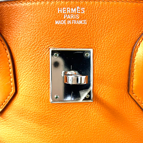 エルメス HERMES バーキン35 ハンドバッグ VINTAGE 中古 定番 カーフ オレンジ WS2075