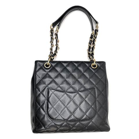 Chanel Caviar Skin Matelasse 2001 Tote Sac en cuir noir WS2101