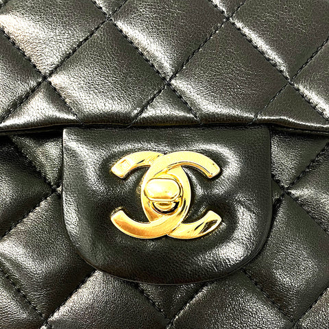 シャネル CHANEL マトラッセ クラシカル ダブルフラップ チェーンショルダー 1994-1996年 ショルダーバッグ ラムスキン ブラック WS2122