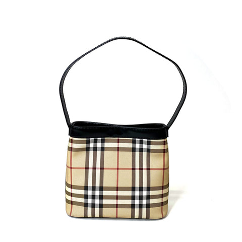 バーバリー BURBERRY チェックバッグ ショルダーバッグ キャンバス ベージュ WS2244