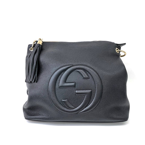 グッチ GUCCI インターロッキング ショルダーバッグ カーフ ブラック WS2249