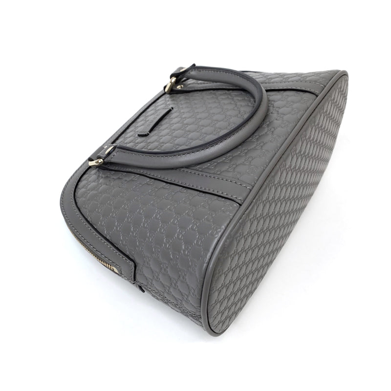 グッチ GUCCI マイクログッチシマ 2WAY ハンドバッグ カーフ グレー