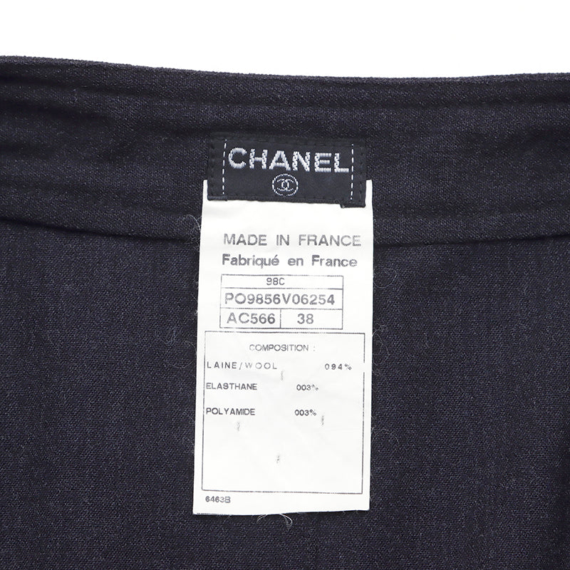 シャネル CHANEL サイズ38 1998年 スカート ウール ブラック WS2437 – NUIR VINTAGE