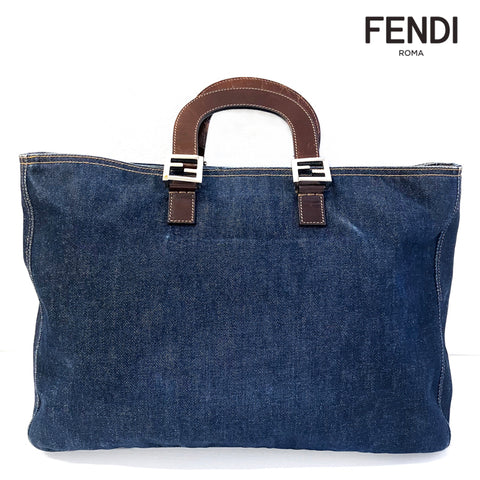 フェンディ FENDI デニム トートバッグ ネイビー WS2486