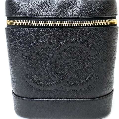 シャネル CHANEL キャビアスキン バニティ ハンドバッグ レザー ブラック WS2541