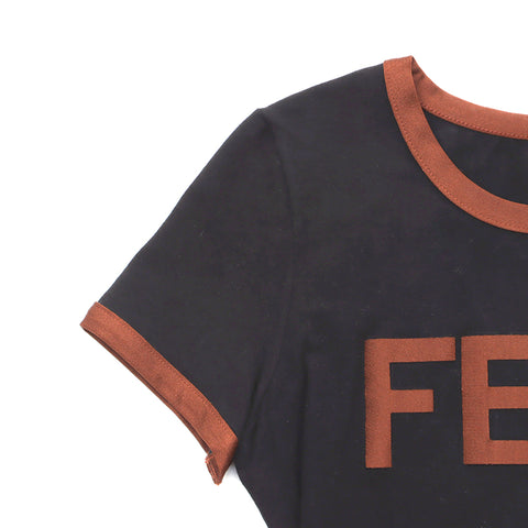 フェンディ FENDI サイズ40 1990-2000年 半袖Ｔシャツ コットン ブラック×ブラウン WS2571