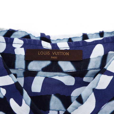 ルイ・ヴィトン LOUIS VUITTON サイズL 2004年 半袖シャツ コットン ブルー WS2572