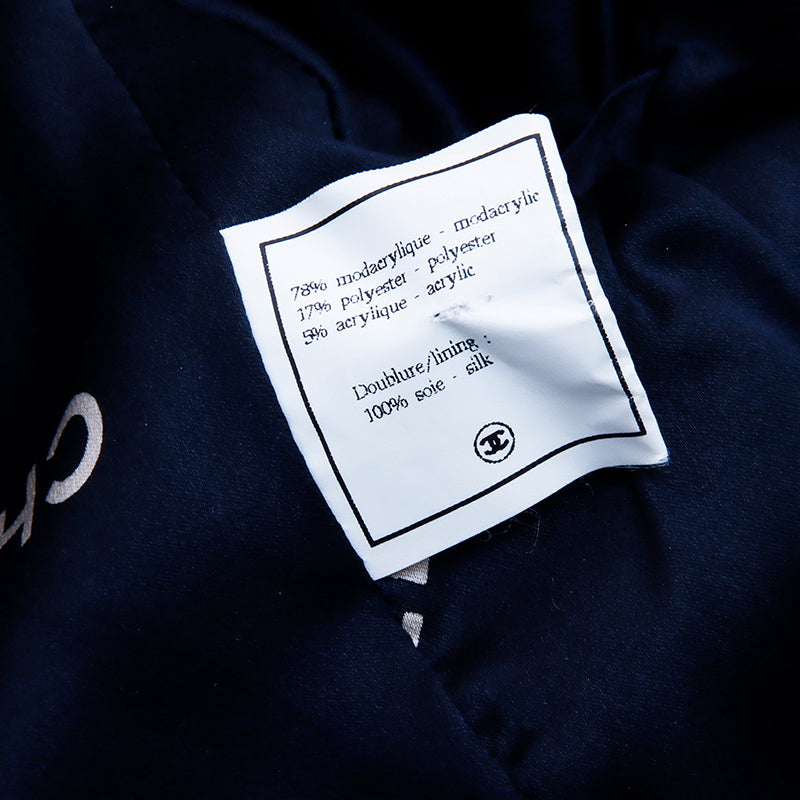 シャネル CHANEL バイカラー ファー ジャケット ブルゾン size:42