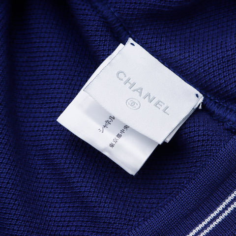 シャネル CHANEL サイズ38 2005年 ポロシャツ コットン ブルー WS2652 ...