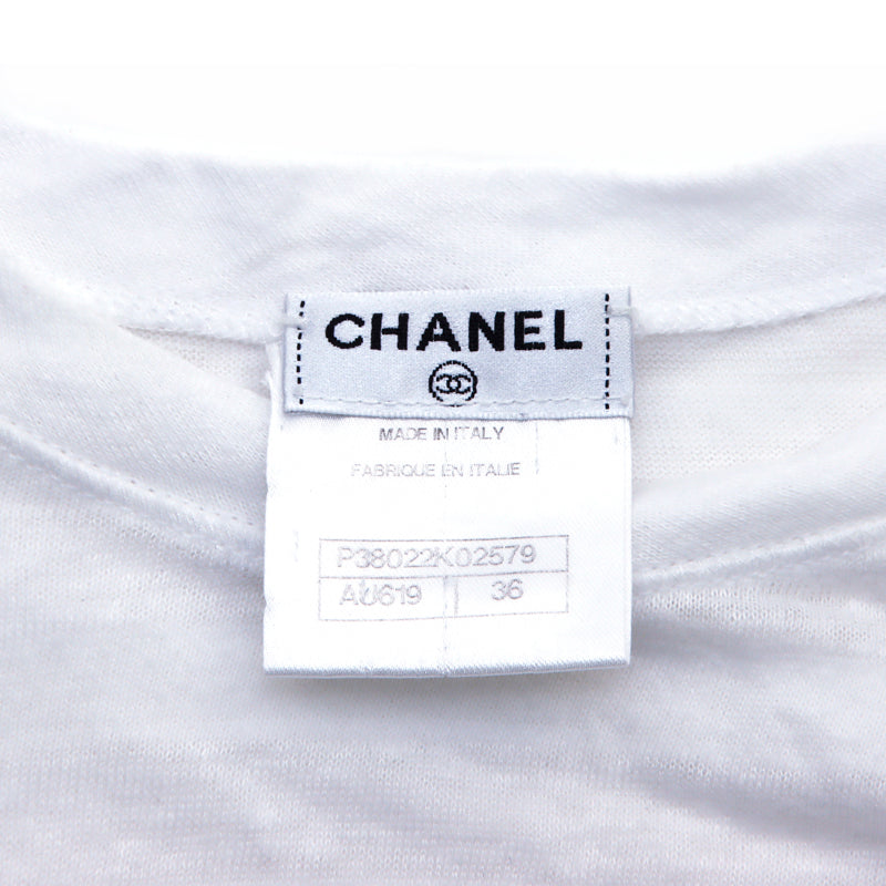 Chanel CHANEL striped Coco mark size 36 2000s short sleeve T-shirt