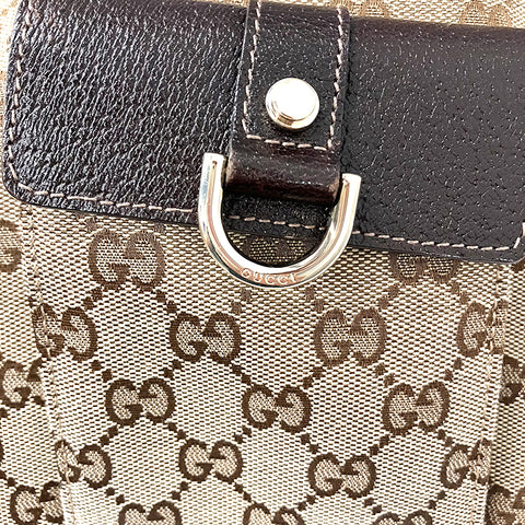 グッチ GUCCI GG キャンバス ワンショルダーバッグ バイカラー  ショルダーバッグ フロントポケット ブラウン×ベージュ WS2807