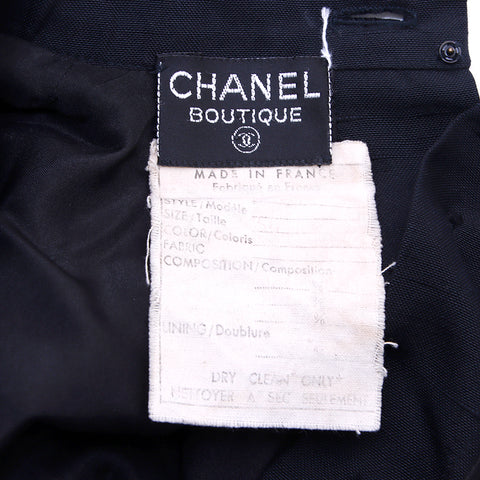 Chanel Coco Mark Size 38 1990s Veste polyester noire WS2824