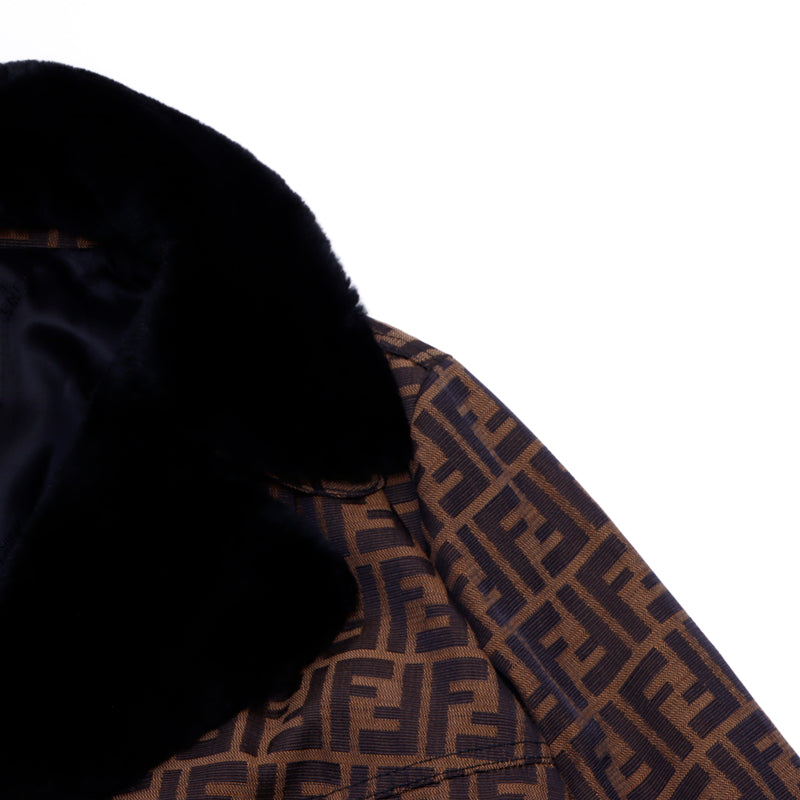 FENDI フェンディ ズッカ柄 ナイロン Aラインコート FENDI (フェンディ) SOPRABITO ZUCCA SOFT TABACCO ズッカ柄