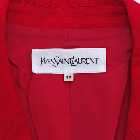 イヴ・サンローラン YVES SAINT LAURENT サイズ 38 スカート スーツ セットアップ VINTAGE 中古 定番 ウール ピンク WS2833