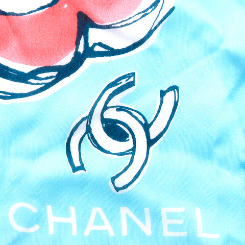シャネル CHANEL 2000年 スカーフ シルク ブルー WS2884