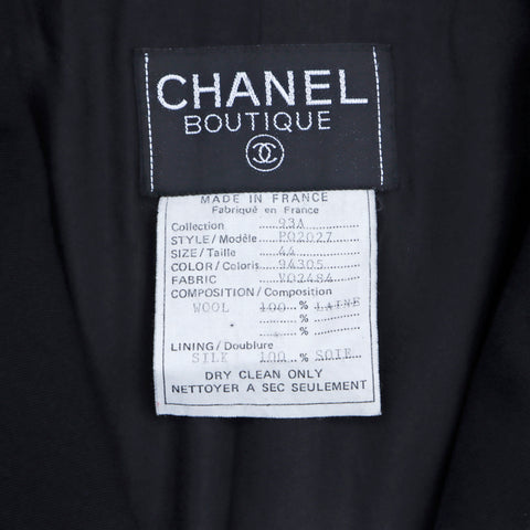 シャネル CHANEL ココマーク ボタン ダブル 1993年 ジャケット ウール ブラック WS2898