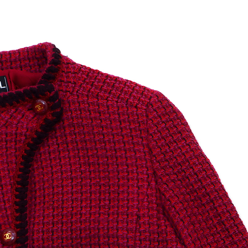 シャネル CHANEL ココボタン ツイード ジャケット ボルドー WS2914