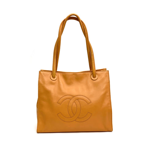 Chanel Coco Mark 2000 Tote Bag Lambskin Orange WS2915