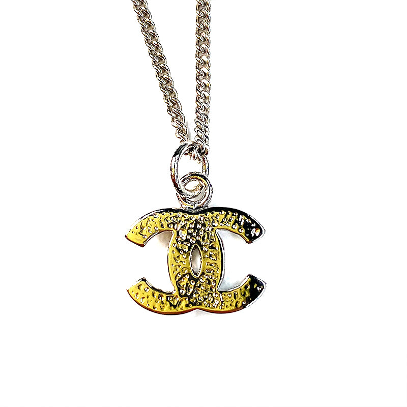 CHANEL シルバー プレートネックレス CHANEL】シャネル CC シルバー メタル ネックレス (CHANEL