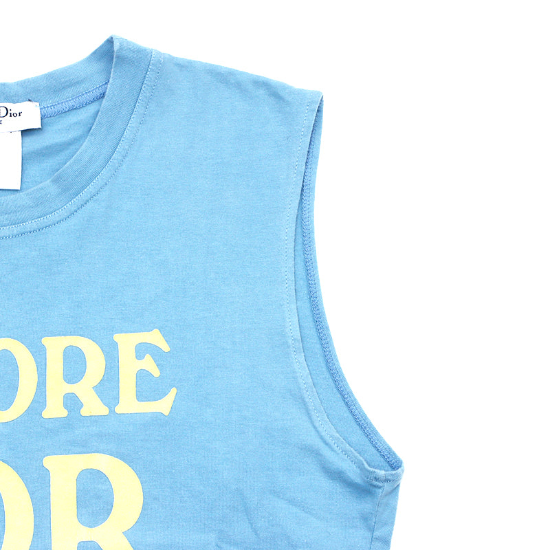 Christian Dior J'ADRA Size 42 Tank Top Cotton Blue x Yellow WS3122