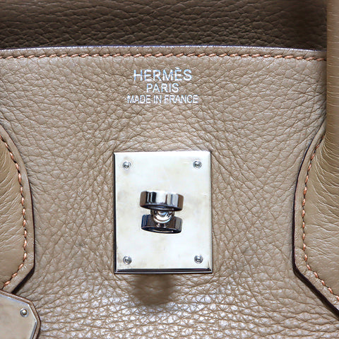 エルメス HERMES バーキン 35 シルバー金具 トリヨン ハンドバッグ □L 2008 ブラウン WS3139