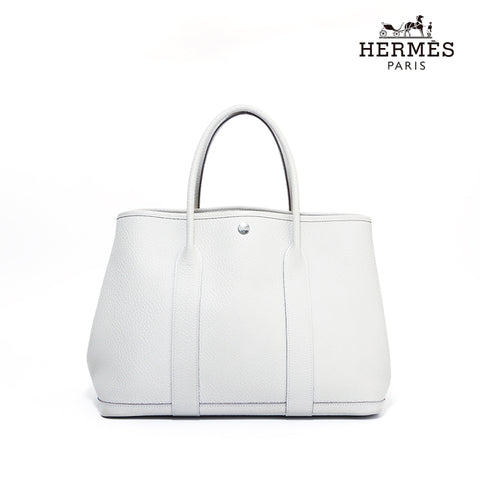 エルメス HERMES ガーデンパーティー レザー 2000s シンプル 定番 無地 大容量 ハンドバッグ ベージュ WS3150