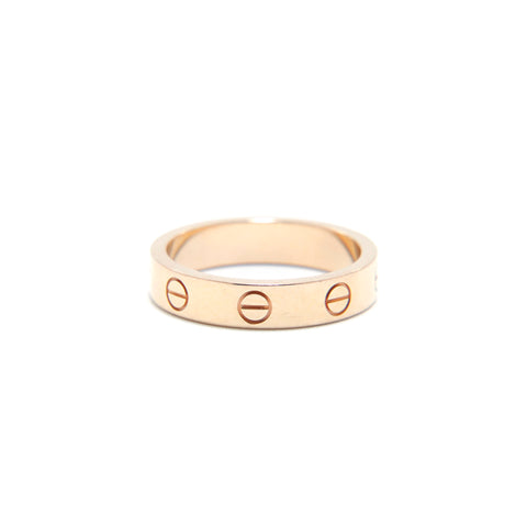 Cartier 18K Mini Love Diamond LOVE One Point Simple Classic Size 10.5 Ring Gold WS3177