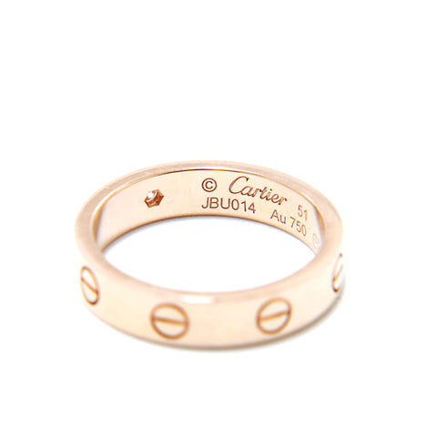 Cartier 18k mini amour diamant amour un point Simple Classic Taille 10.5 Ring Gold WS3177