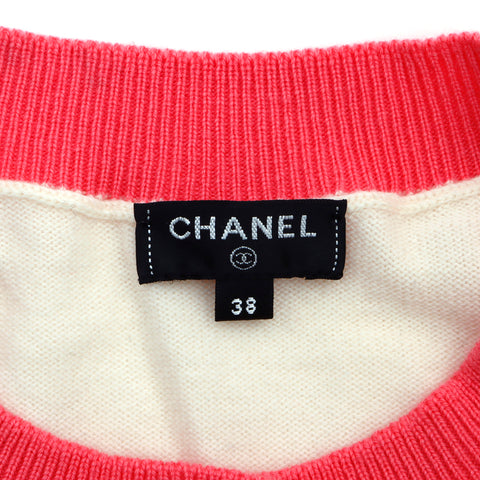 Chanel Cashmere Cardigan White x Pink WS3207