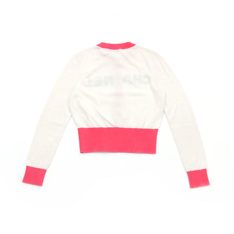 Chanel Cashmere Cardigan White X Pink WS3207