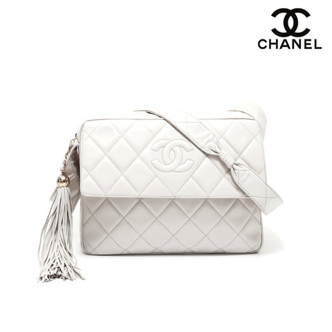 シャネル CHANEL ココマーク マトラッセ フリンジ 3番台 ショルダーバッグ ベージュ WS3233