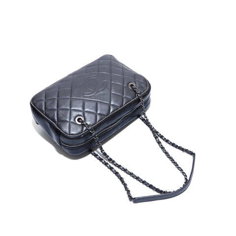 シャネル CHANEL ココマークマトラッセ チェーン ショルダーバッグ グレー WS3236