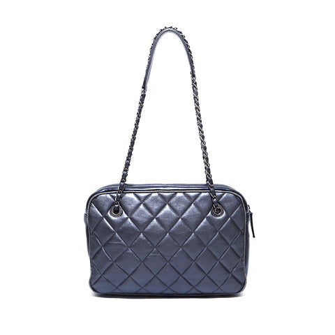 シャネル CHANEL ココマークマトラッセ チェーン ショルダーバッグ グレー WS3236