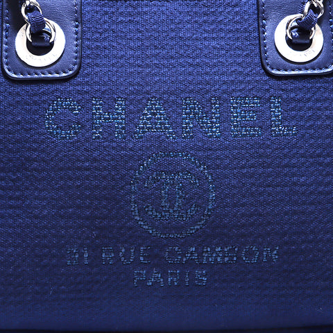 シャネル CHANEL ココマーク ドーヴィル ボーリング チェーン 2WAY  ショルダーバッグ ネイビー WS3238