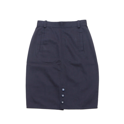 Chanel Coco Mark Cotton Size 38 Skirt Cotton Black WS3273