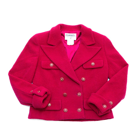 Chanel Blazer Jacket Size 40 1995 Jacket Silk Pink WS3304