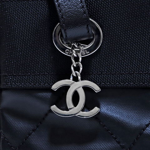 シャネル CHANEL ココマーク パリ ビアリッツ ライン 18番台 トートバッグ VINTAGE 中古 定番 ブラック WS3340