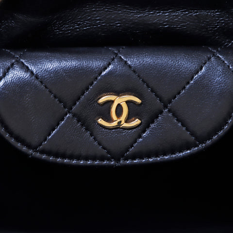 シャネル CHANEL チェーンハンドル ハンドバッグ ラムスキン ブラック WS3385