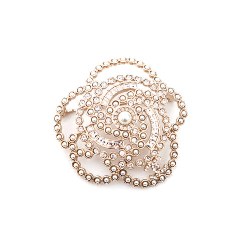 Chanel Rhinestone 2020 Brooch GP Gold WS3450