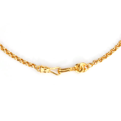 Chanel Coco Mark Stone Necklace Gold WS3494